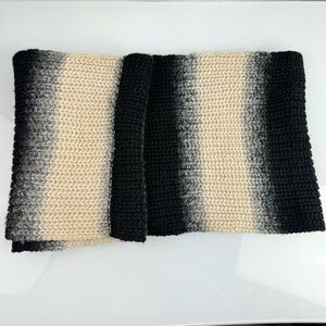 Kate Spade‎ Saturday Scarf Wrap Loop Infinity Ombre Colorblock Beige Gray Black